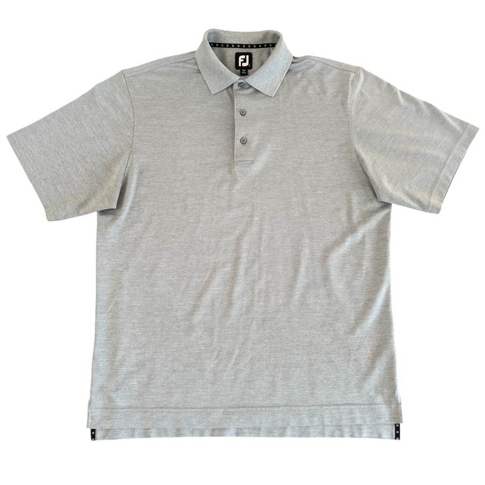 FJ‎ FootJoy Large Gray Performance Short Sleeve Men's Golf Polo Shirt